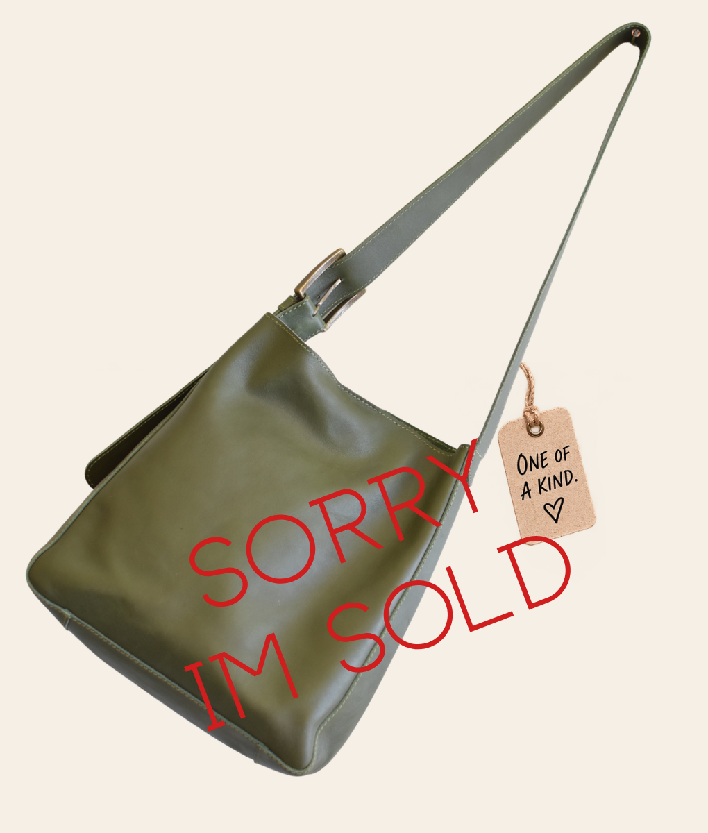 Olive Leather Shoulder Bag