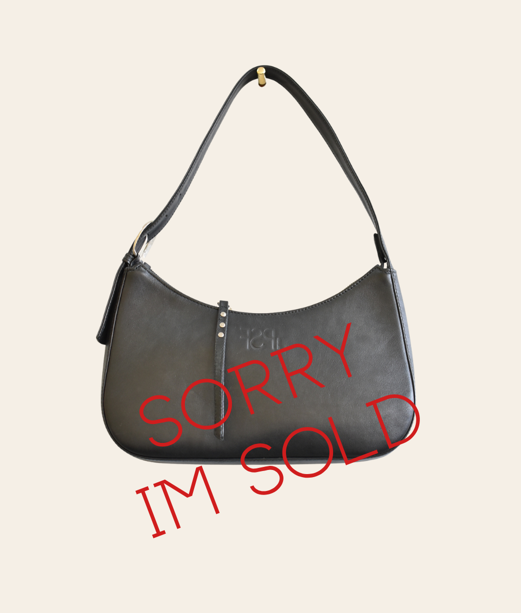 Black Leather Trent Shoulder Bag