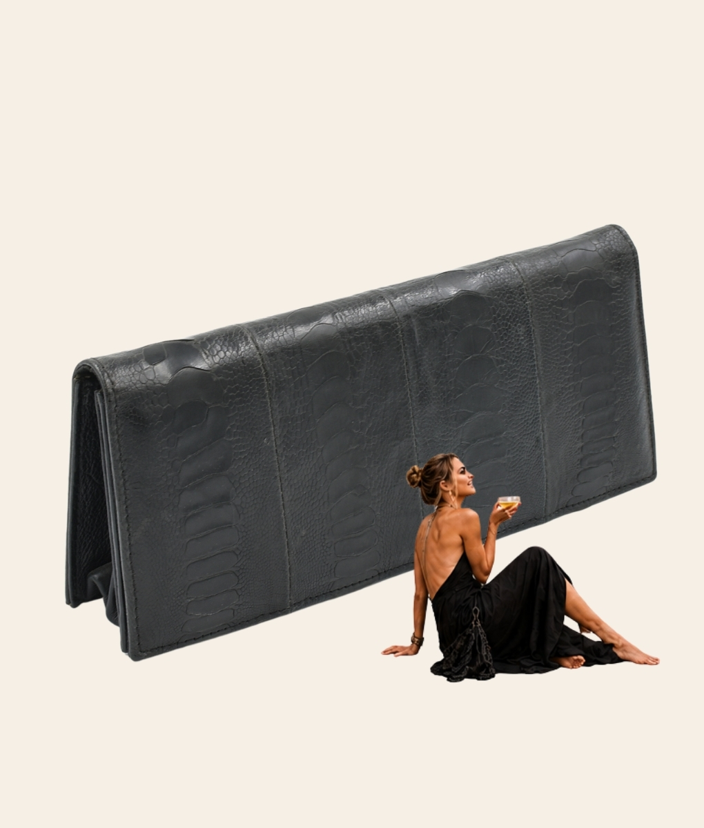 Ostrich Shin Clutch