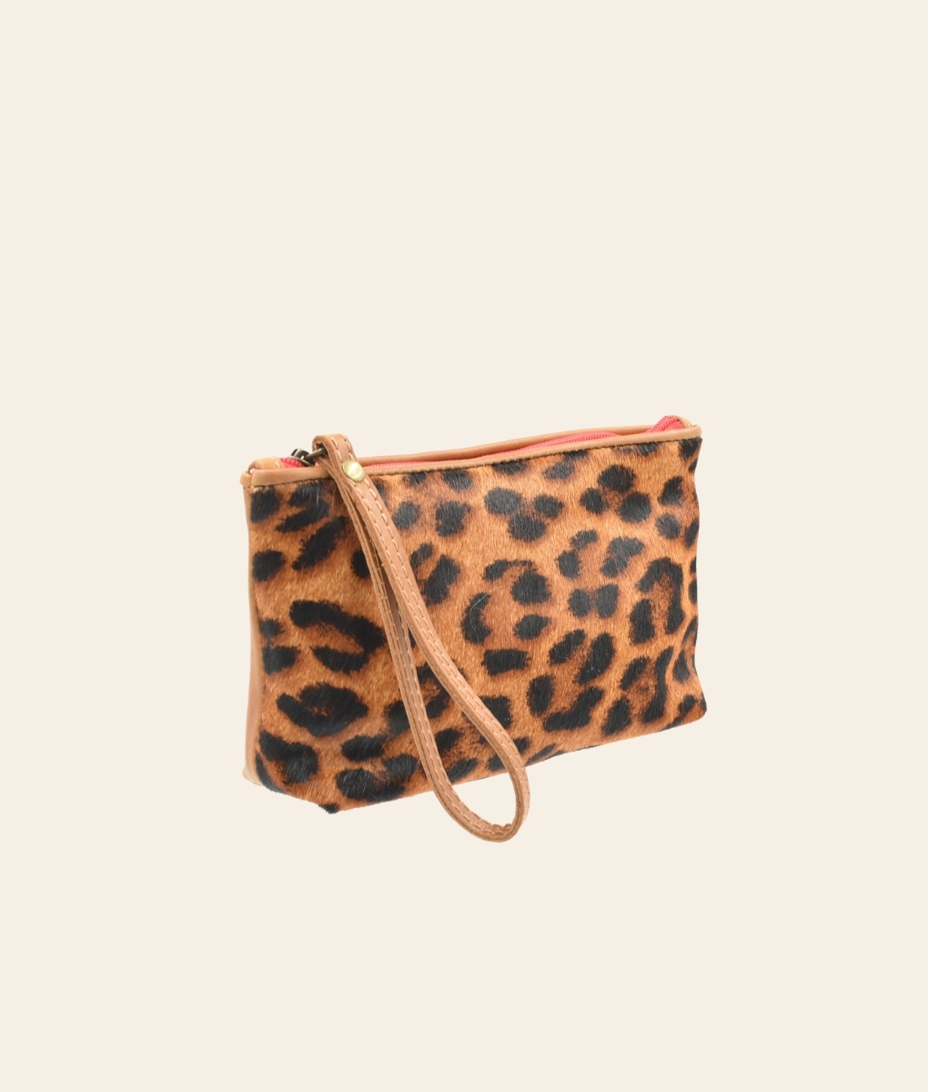 Printed Evelyn Purse Tan