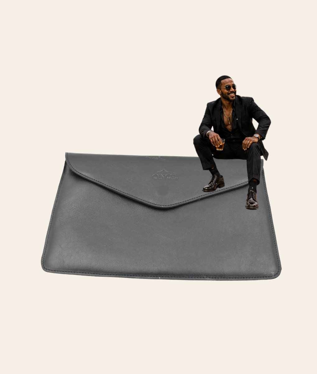 Black Leather 13inch Laptop Sleeve