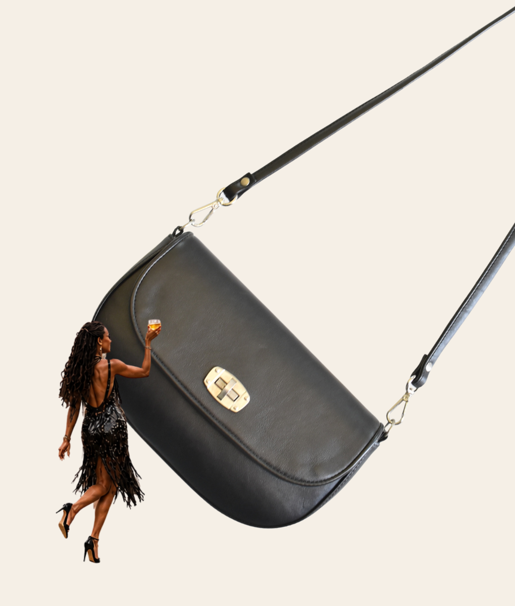Black Leather Codi Sling