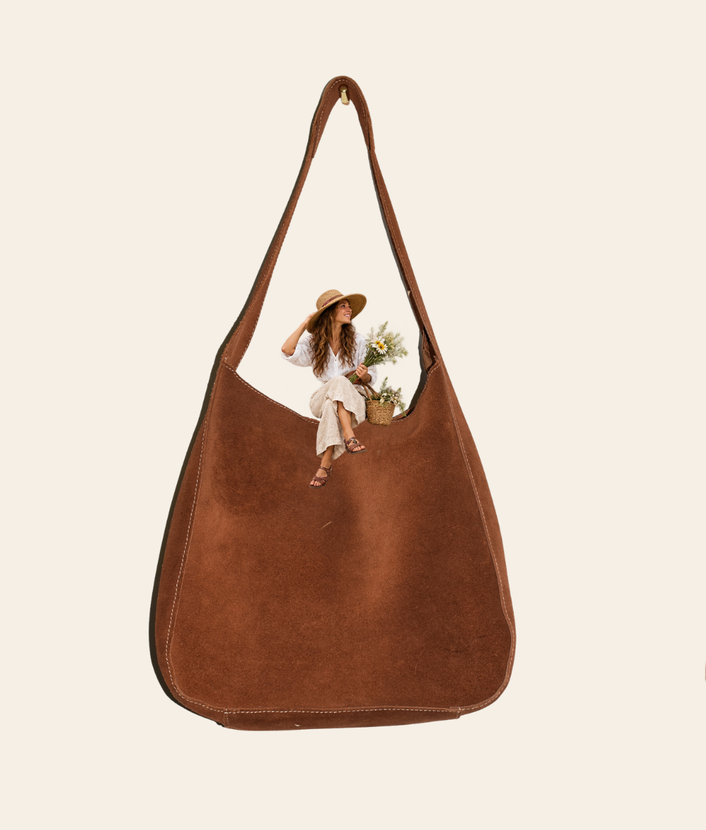 Suede Skye Shoulder Choc