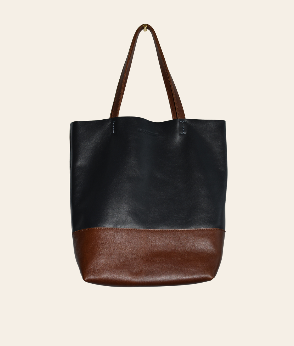 Navy & Brown Lara Tote